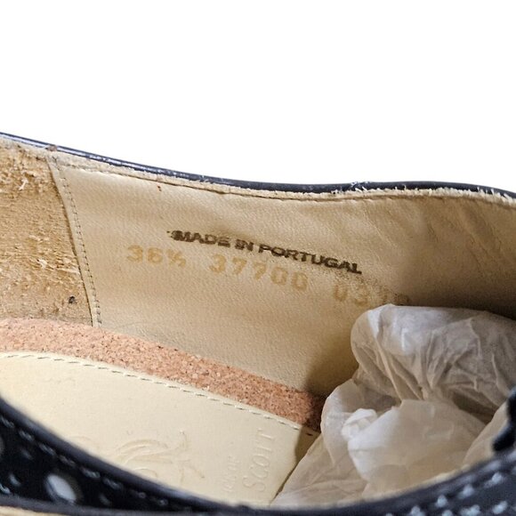 Office of Angela Scott Mr. Doubt Wingtip Brogue Silver Black Leather Oxford 36.5 - Picture 11 of 16